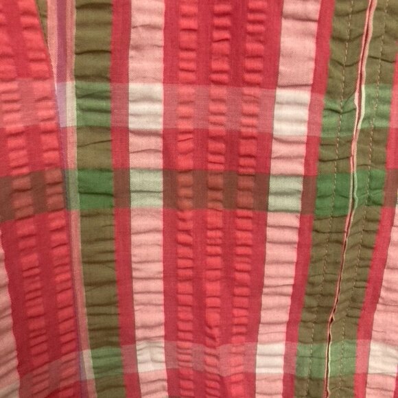 Vintage Seersucker Dress with Trim - Picture 4 of 8